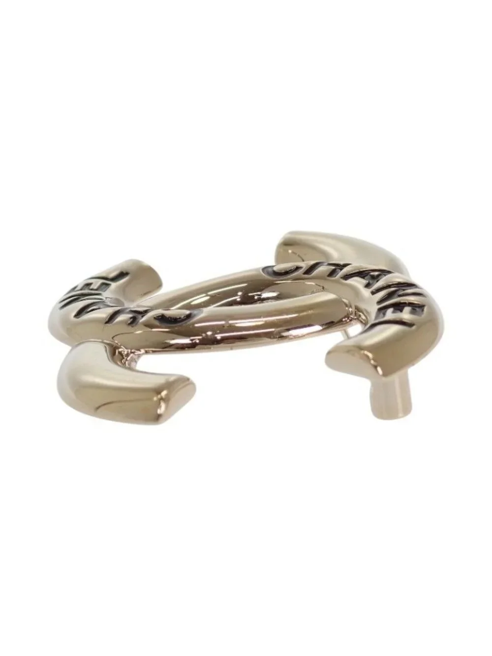 Chanel CC Logo Brooch CC Metal Gold Golden Simple Accessory